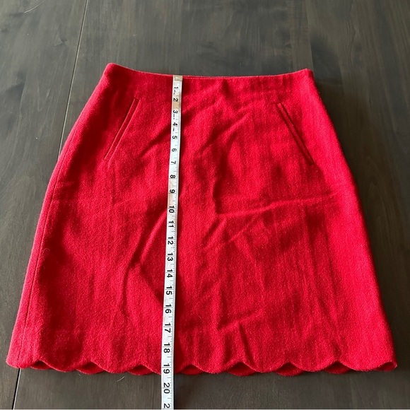 Talbots Red Scalloped Wool Blend Mini Skirt 2 - Picture 11 of 11